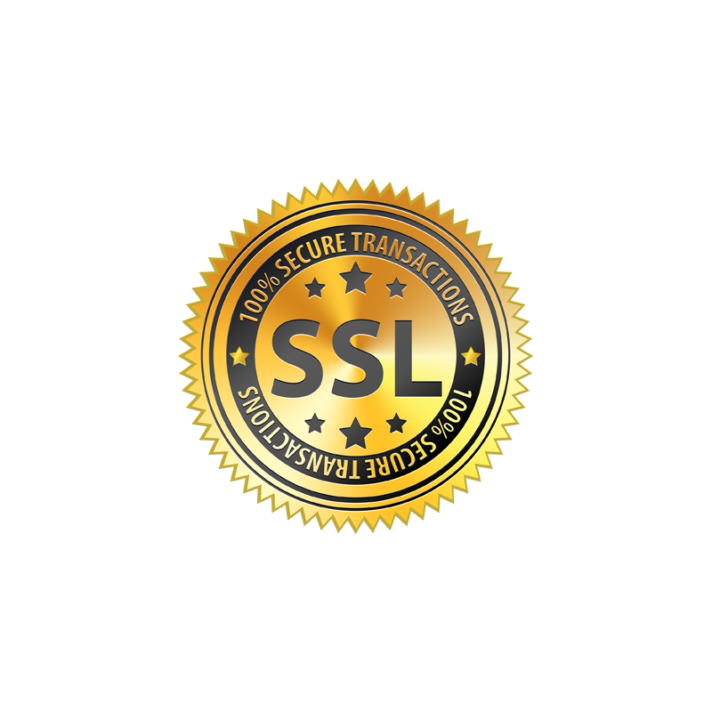 Secure order. 100% Secured. SSL Certificate. 100% Secured transactions. Certificate logo.